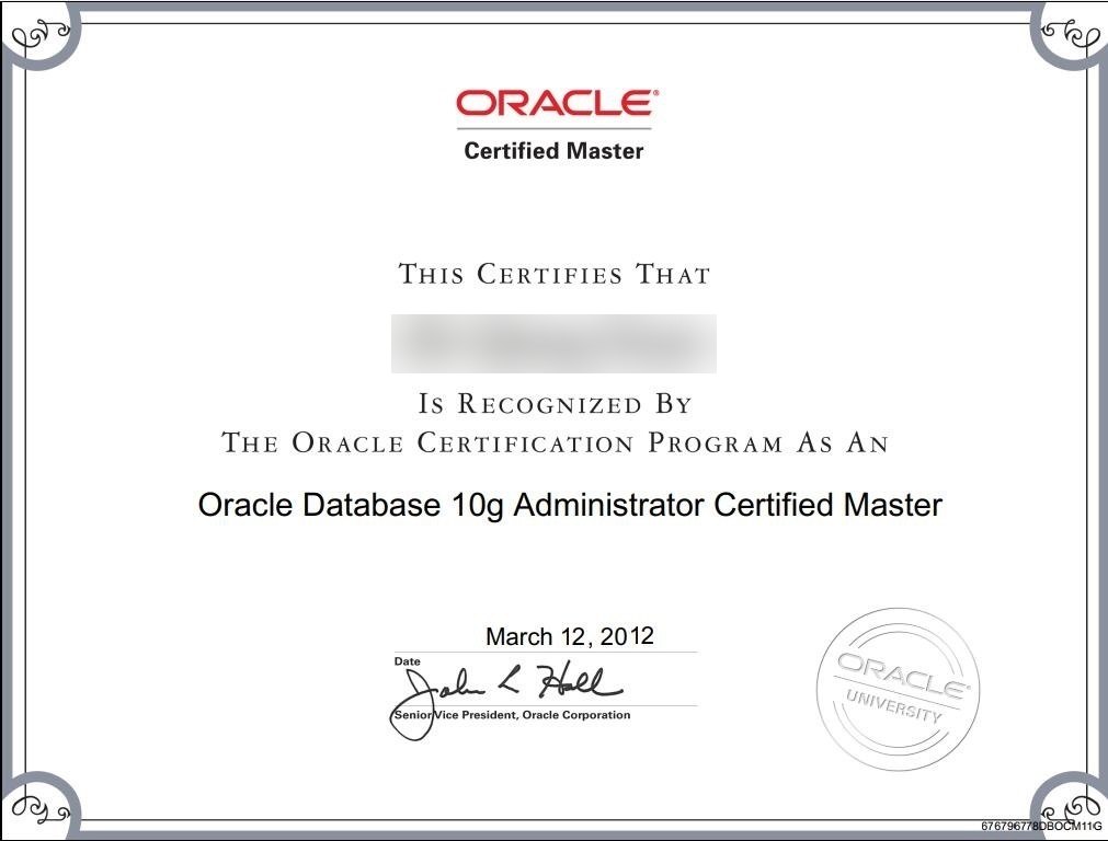 Oracle Database 10g 认证大师